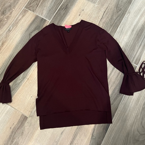 J.Crew V-Neck Burgundy Sweater - Size Small - Picture 2 of 6